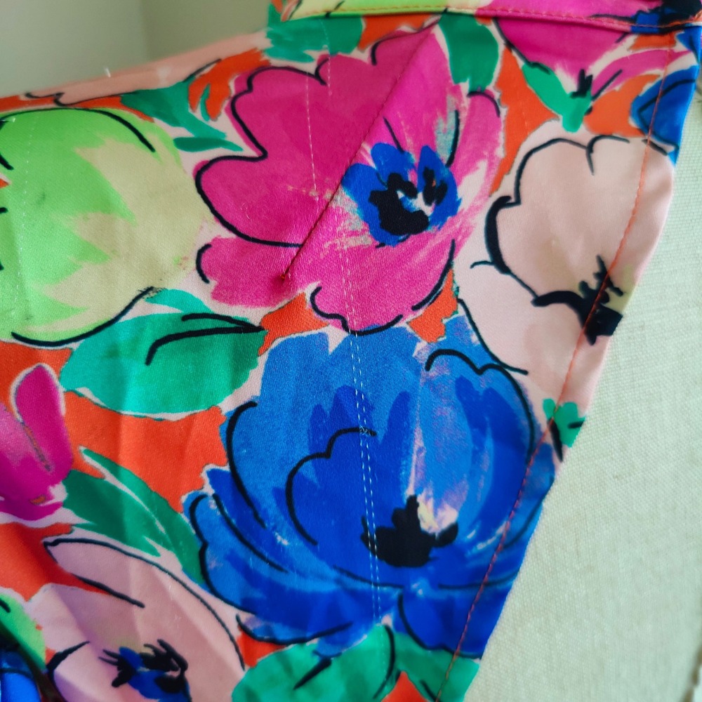 ROTATE Birger Christensen Floral Satin Puff Sleeve Mini Dress Open Back US 10 - Picture 11 of 16
